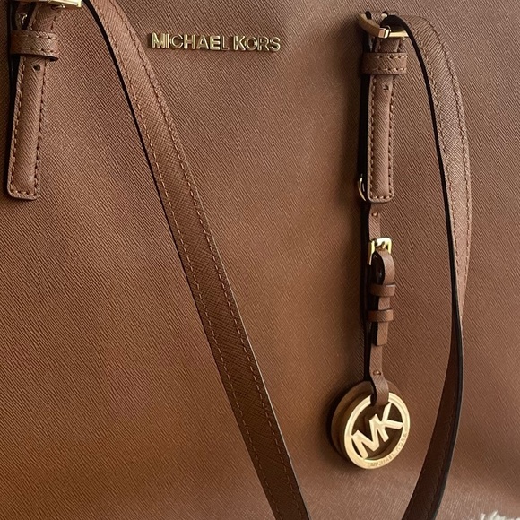 Michael Kors Jet Set Tote Luggage Brown Saffiano Large - Picture 12 of 14